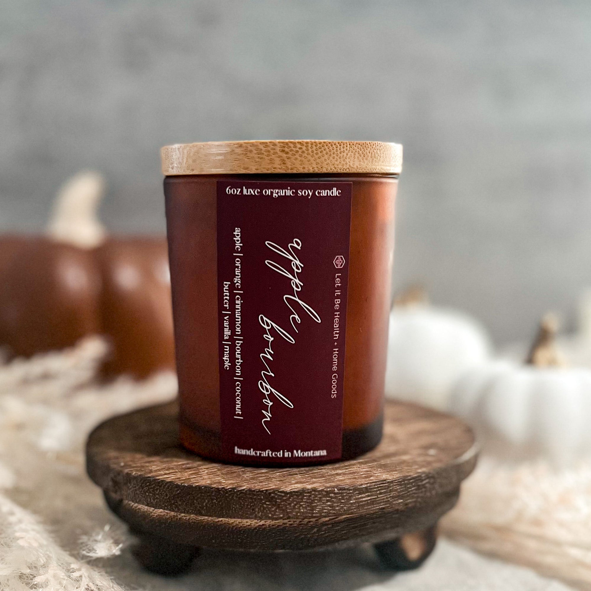 Apple Bourbon Wooden Wick Soy Candle