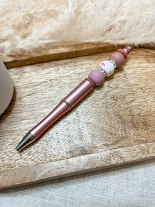 Pink Lemonade Metallic Beaded Pen